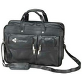 Leatherette Laptop Briefcase w/4 Zippered Front Pocket
